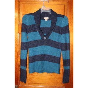 Arizona Navy and Turquoise Stripes Pullover Sweater